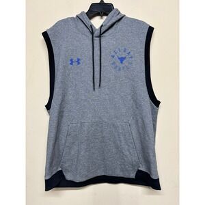 Under Armour Sleeveless Hoodie 2XL Gray All Day Hustle UA Training Vest Dwayne
